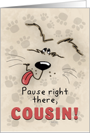 Happy Birthday to Cousin Dog and Paw Prints card