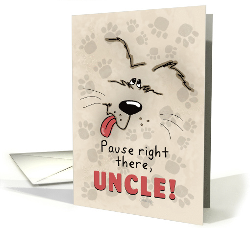 Happy Birthday to Uncle Dog and Paw Prints card (847891)