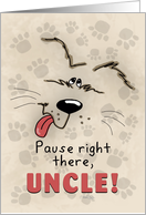 Happy Birthday to Uncle Dog and Paw Prints card