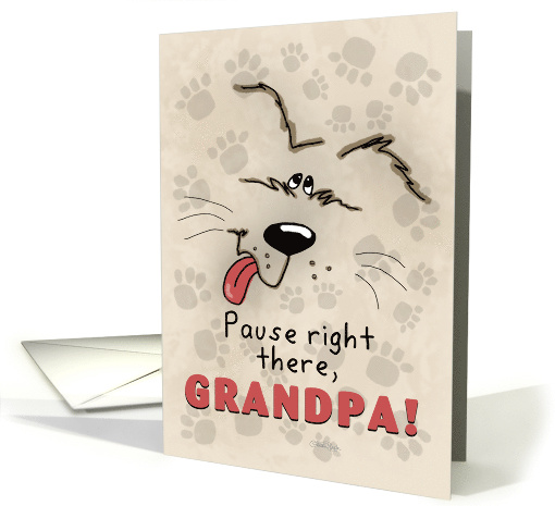 Happy Birthday to Grandpa Dog and Paw Prints card (847894)
