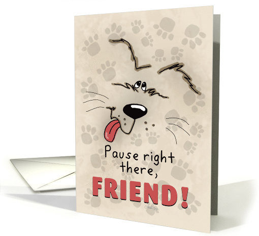 Happy Birthday to Friend Dog and Paw Prints card (847895)