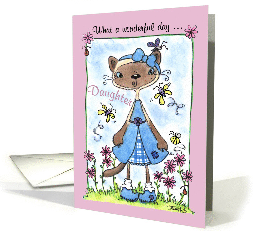 Happy Birthday to Daughter-Siamese Cat in the Garden card (847900)