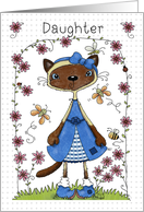 Happy Birthday to Daughter Siamese Cat in the Garden card