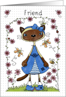Happy Birthday to Friend Siamese Cat in the Garden card
