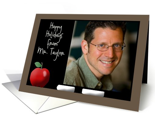 Happy Holiday to Student- Customizable Photo Card- Chalk Board card