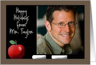 Happy Holiday to Student- Customizable Photo Card- Chalk Board card