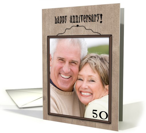 Happy Anniversary- Customizable Photo Card- Picture Frame on Wall card