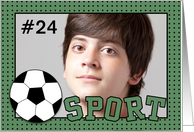 Happy Birthday Soccer Sport Customizable Photo Card