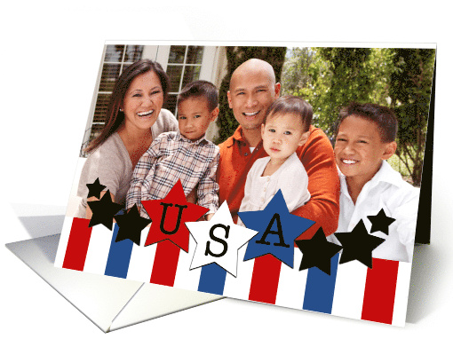 4th of July Celebration Customizable Photo Card Red White... (851998)