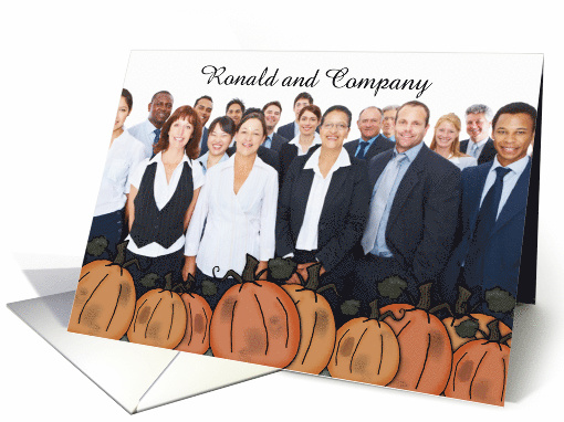 Thanksgiving from Business- Customizable Photo Card-Pumpkin Patch card