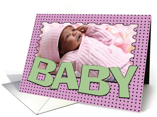 Baby Birth Announcement for Girl Customizable Photo Card... (852085)