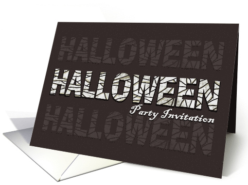 Halloween Party Invite Mummy Wrapped HALLOWEEN Word card (860420)