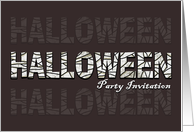 Halloween Party Invite Mummy Wrapped HALLOWEEN Word card