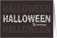 Halloween Greetings Mummy Wrapped HALLOWEEN Word card