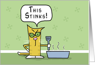 Happy Birthday from the Cat-Angry Cat-Stinky Situation card
