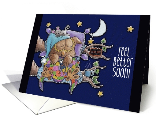 Get Well for Sickness Night Owl in Bed card (866718)