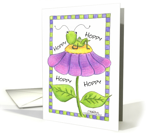 Grasshopper on Flower Hoppy Congratulations card (86822)