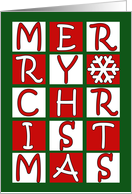 Merry Christmas -Letters in Blocks card