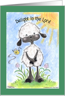 Sheep in Sunlight Happy Birthday Delight in the Lord card