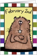Happy Groundhog Day February 2nd Groundhog card