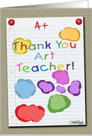 Thank You for Art Teacher-Paint Splotches card