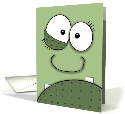 Belated Happy Birthday Green Monster Face card (890281)