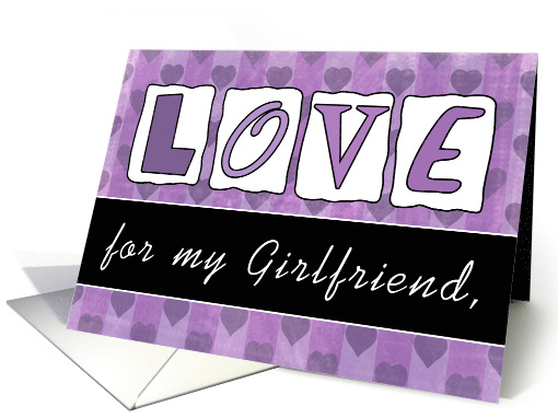Happy Valentine's Day for Girlfriend Love and Hearts in Purple card