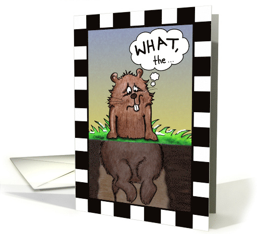 Humorous Groundhog Day Fat Groundhog card (894352)
