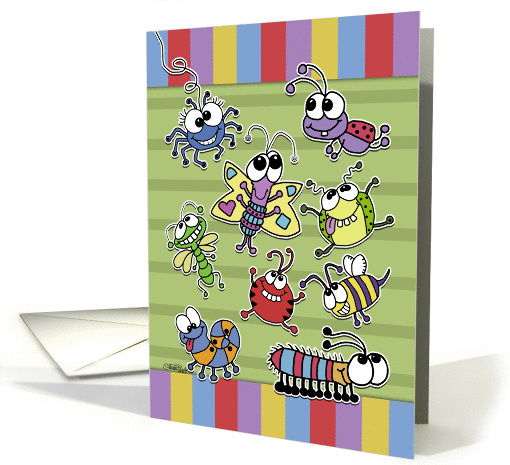 Happy Birthday for Granddaughter-Silly Googly-eyed Bugs Collage card