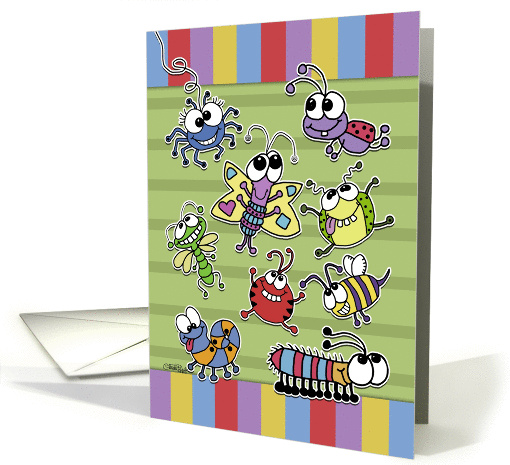 Happy Birthday from the Group-Silly Googly-eyed Bugs Collage card