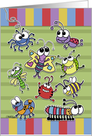 Happy Birthday from the Group-Silly Googly-eyed Bugs Collage card