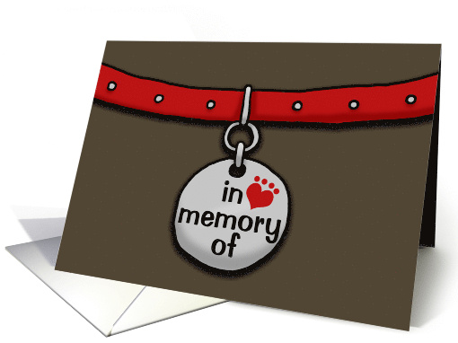 Loss of Dog Sympathy In Memory Collar Brown Tan Background card