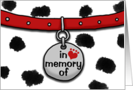 Loss of Dog Sympathy In Memory Collar White and Black Spots card