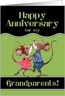 Happy Anniversary to Grandparents- Two Dancing Mice card