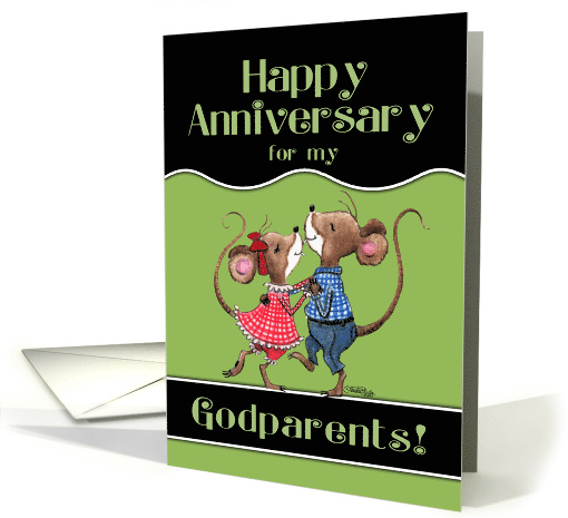 Happy Anniversary to Godparents- Two Dancing Mice card (899203)