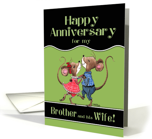 Happy Anniversary to Brother and his Wife Two Dancing Mice card