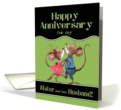 Happy Anniversary to Sister and her Husband Two Dancing Mice card