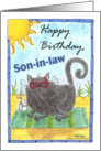 Cool Beach Cat- Birthday Son-in-law card