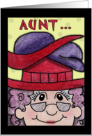 Humorous Birthday for Aunt Mature Lady With Many Hats card