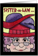 Humorous Birthday for Sister In Law Mature Lady With Many Hats card