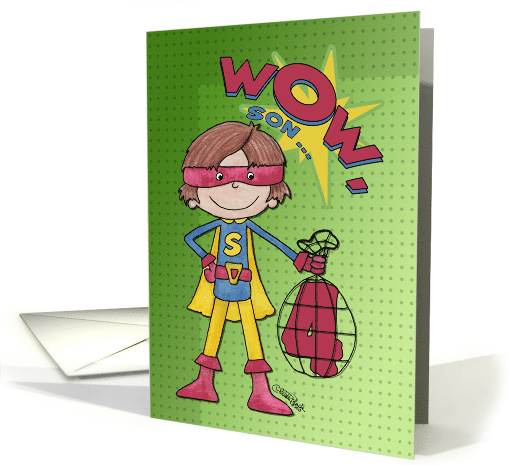 4th Birthday for Son Superhero Comic Style card (914434)