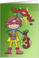 3rd Birthday for Son Superhero Comic Style card