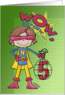5th Birthday for Nephew- Superhero-Comic Style card
