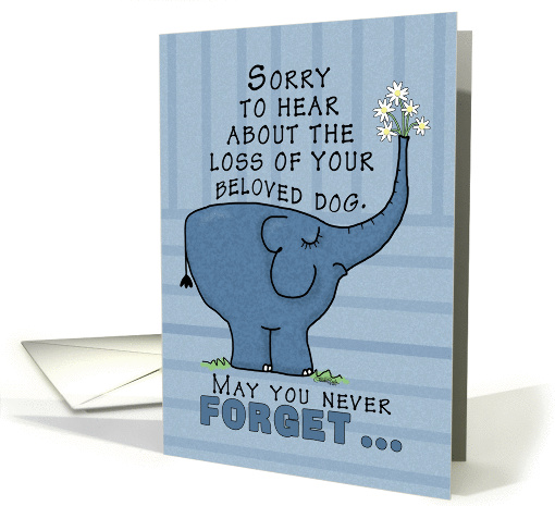 Pet Loss Sympathy for Dog-Elephant with Flowers card (918646)