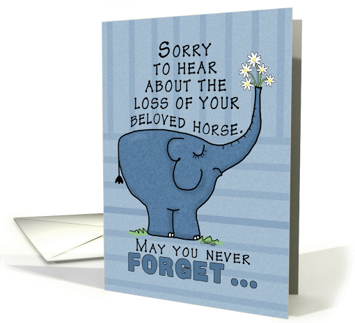 Pet Loss Sympathy for Horse-Elephant with Flowers card (918648)