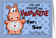 Valentine for Son Hippo and Chocolate Maze card