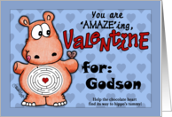 Valentine for Godson Hippo and Chocolate Maze card