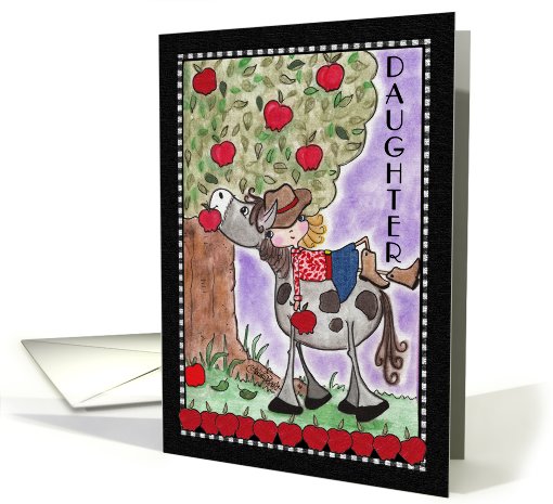 Birthday for Daughter- Lazy Daze-Girl on Horse card (921351)