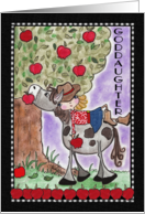 Happy Birthday for Goddaughter Lazy Daze Girl on Horse card