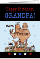 Happy Birthday for Texan Grandpa Native Texas Animals card